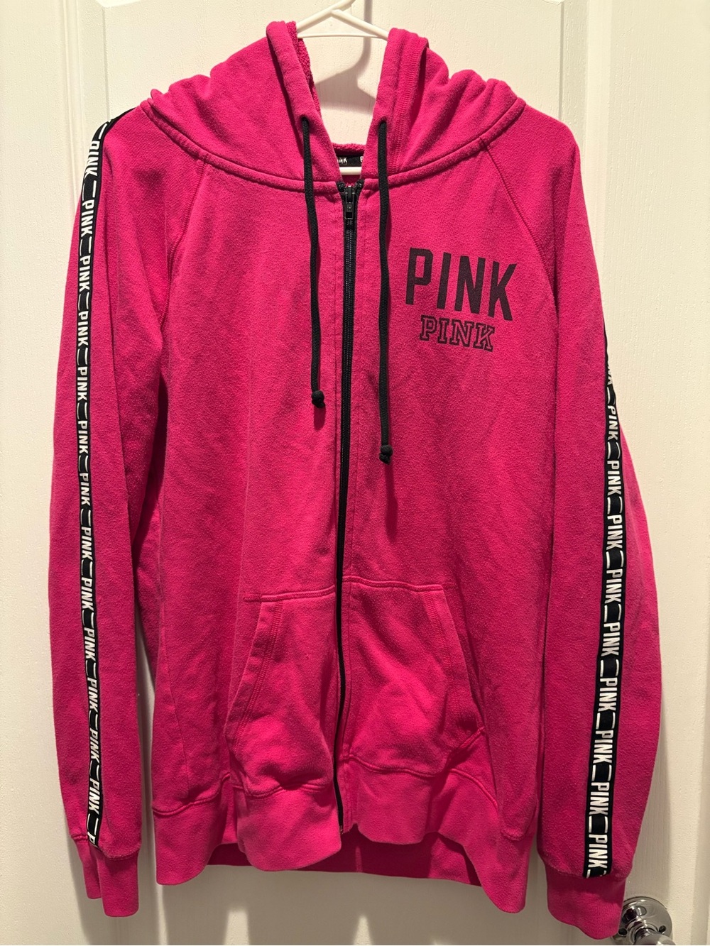 Victorias secret Pink zip up hooded pink sweatshirt